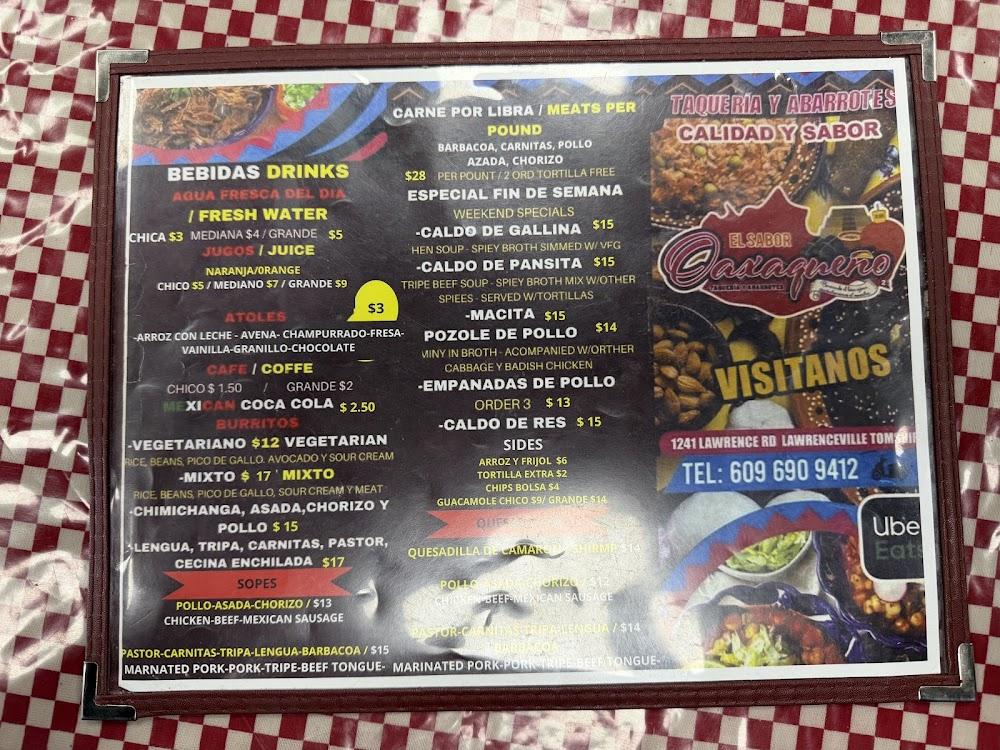 El Sabor Oaxaqueno #2 Menu image 1